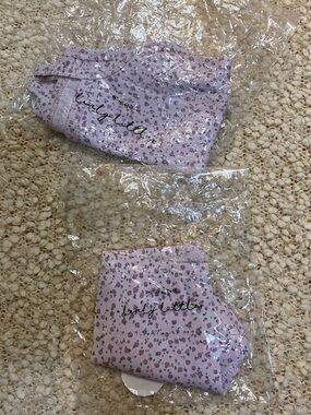 Lovely Littles Girls' Lavender Floral Knit Bottoms